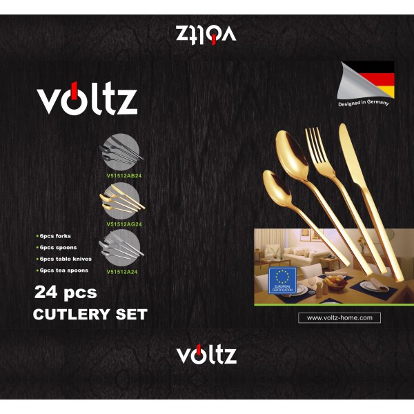 ПРИБОРИ ЗА ХРАНЕНЕ VOLTZ V51512AG24- 24 части .златисто